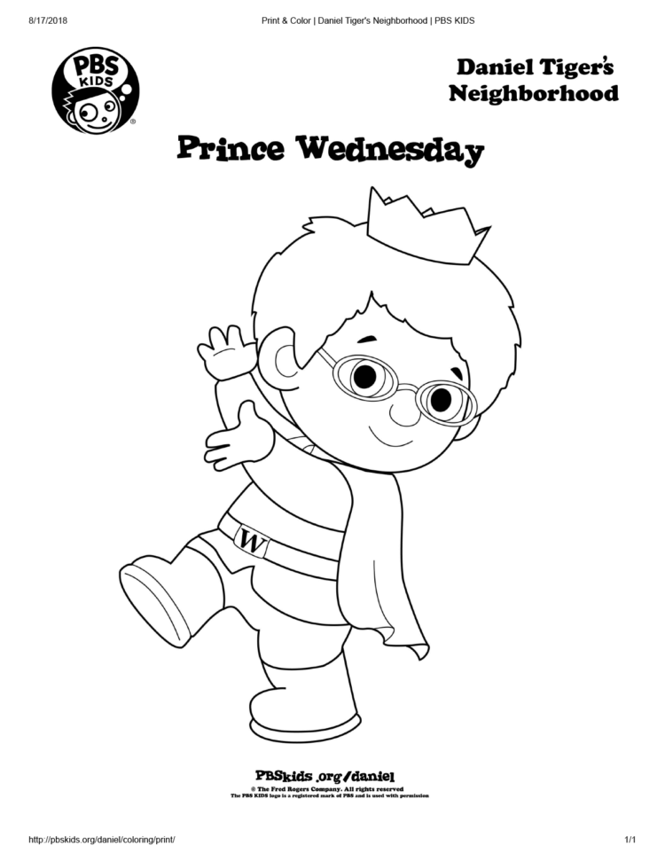 Prince wednesday kids coloring pages kids for parents