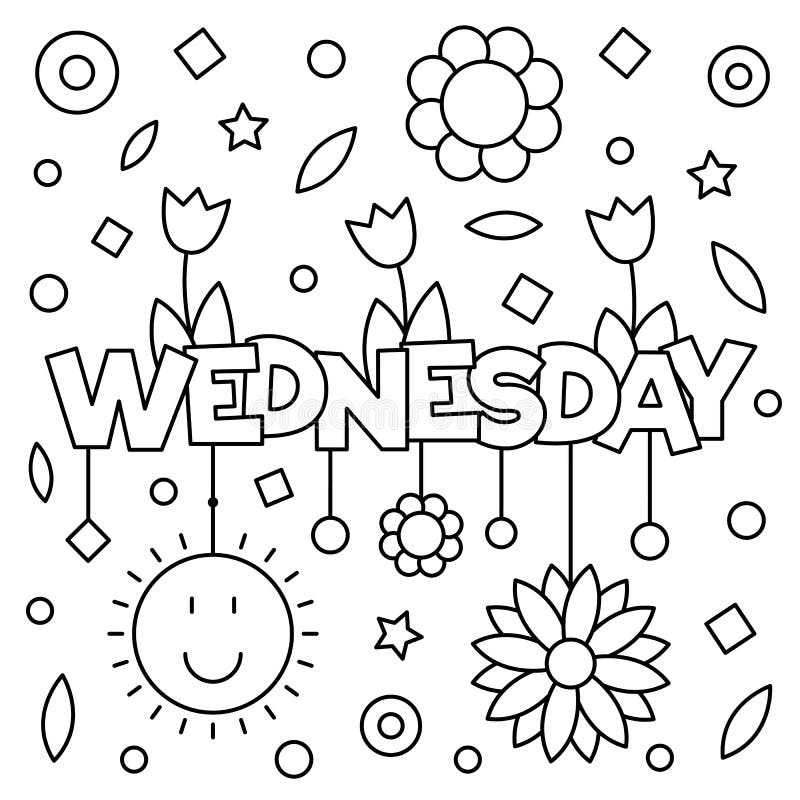 Cartoon wednesday coloring page stock illustrations â cartoon wednesday coloring page stock illustrations vectors clipart