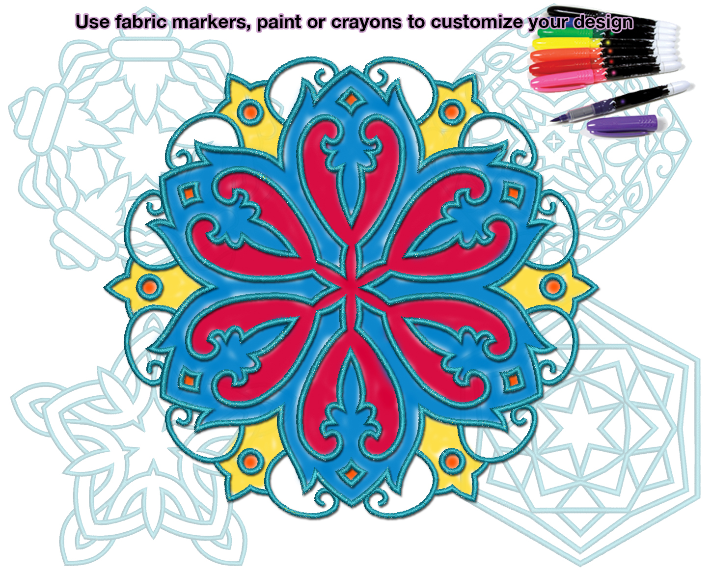 In the hoop project coloring mandala