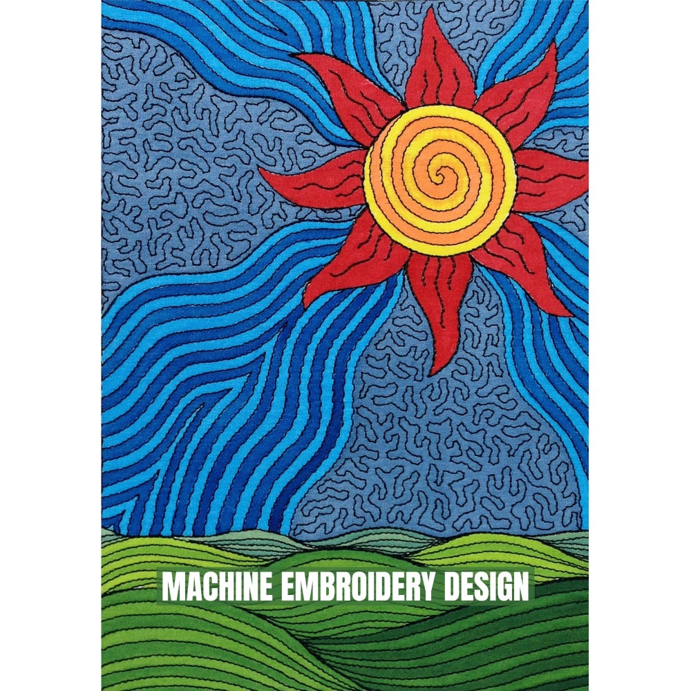 Landscape machine embroidery design â