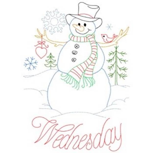 Redwork snowman wednesday machine embroidery design embroidery library at