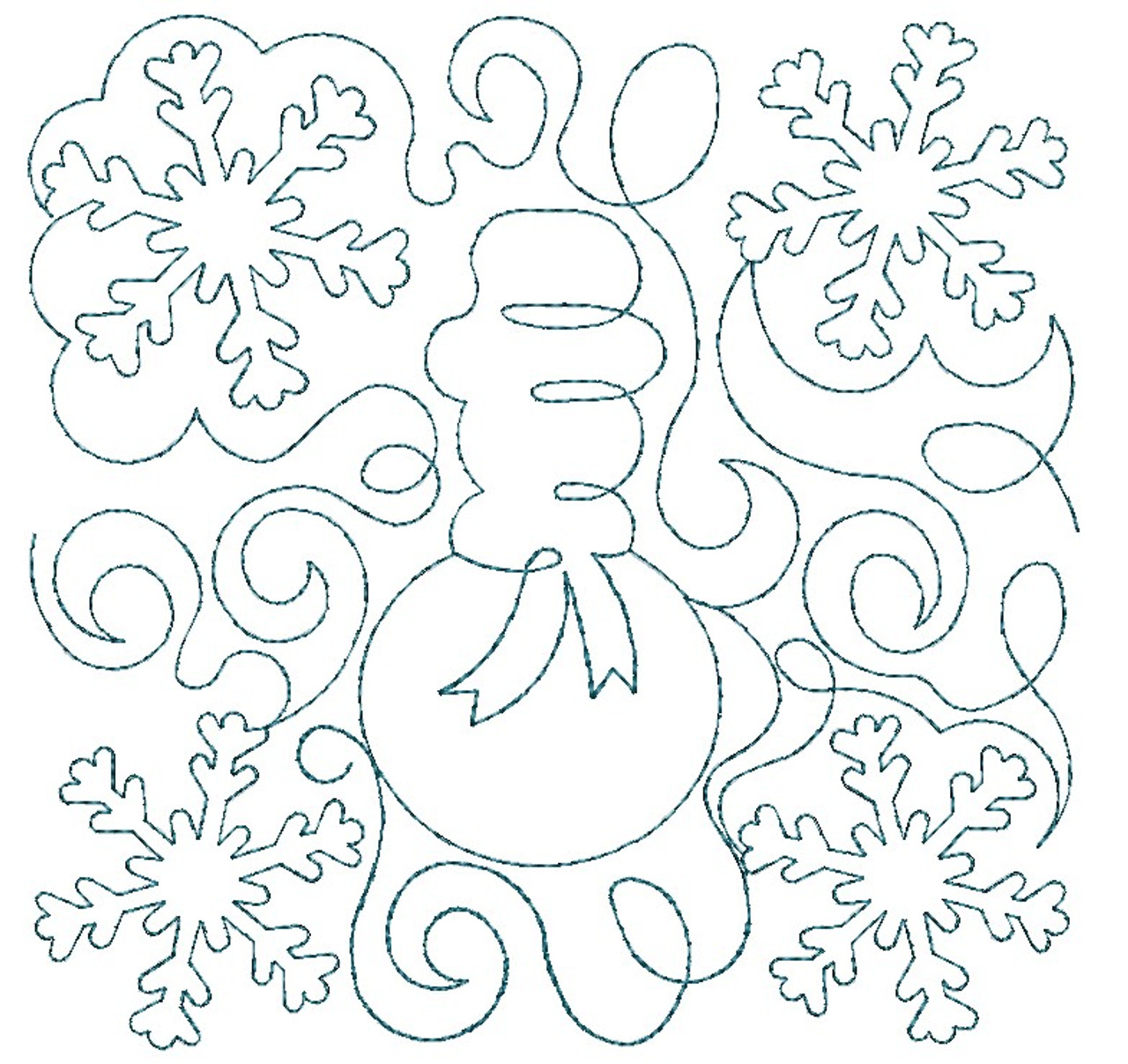 Snowman edge to edge quilt block
