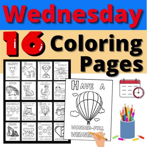 Wednesday coloring pages activity sel resource mindfulness hump day morning work
