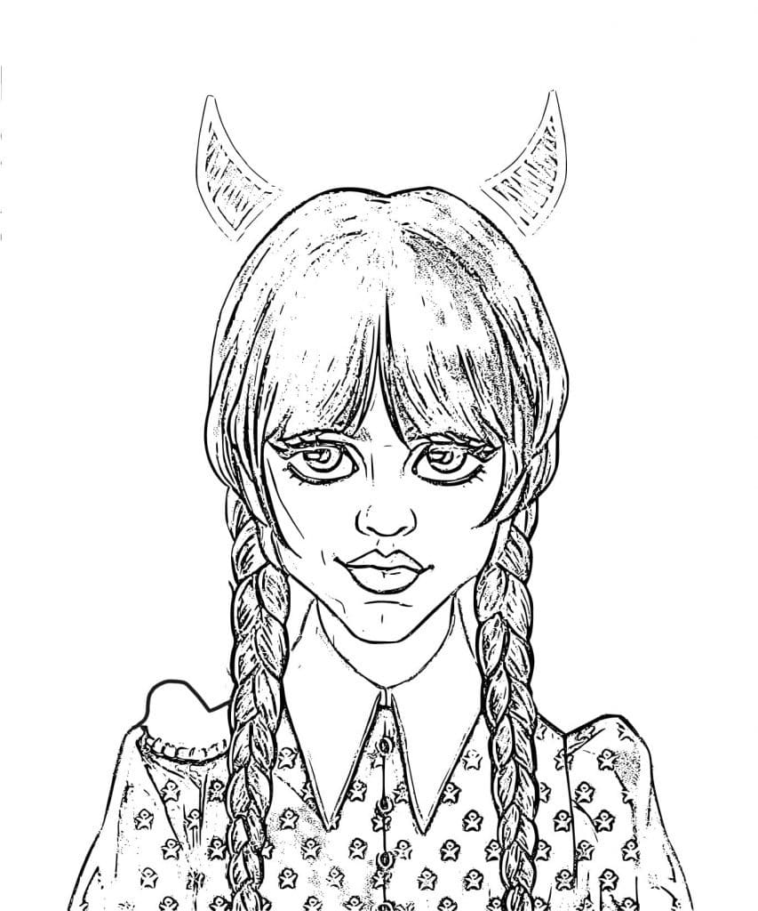 Wednesday addams coloring pages