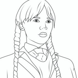 Wednesday addams coloring pages printable for free download
