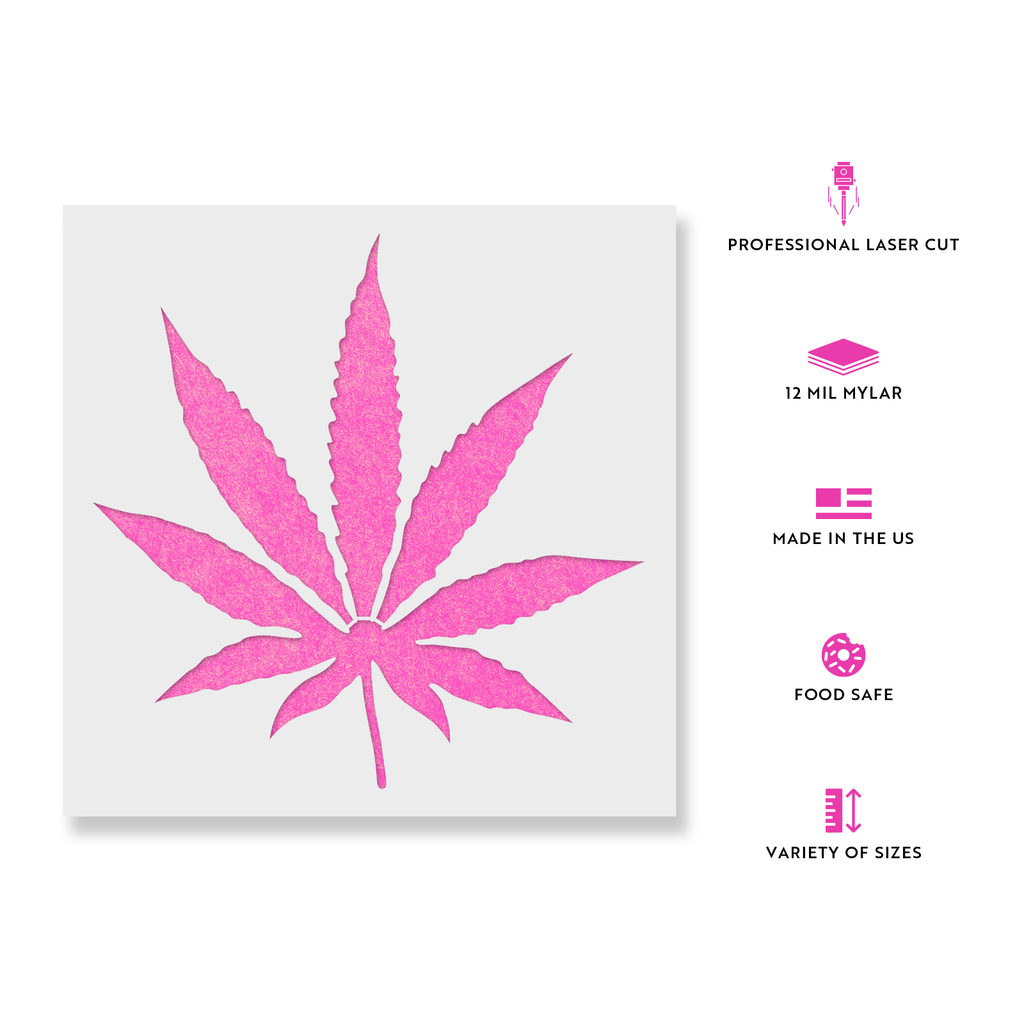 Weed leaf stencil