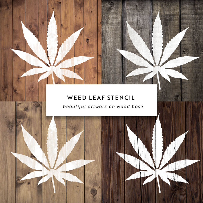 Weed leaf stencil