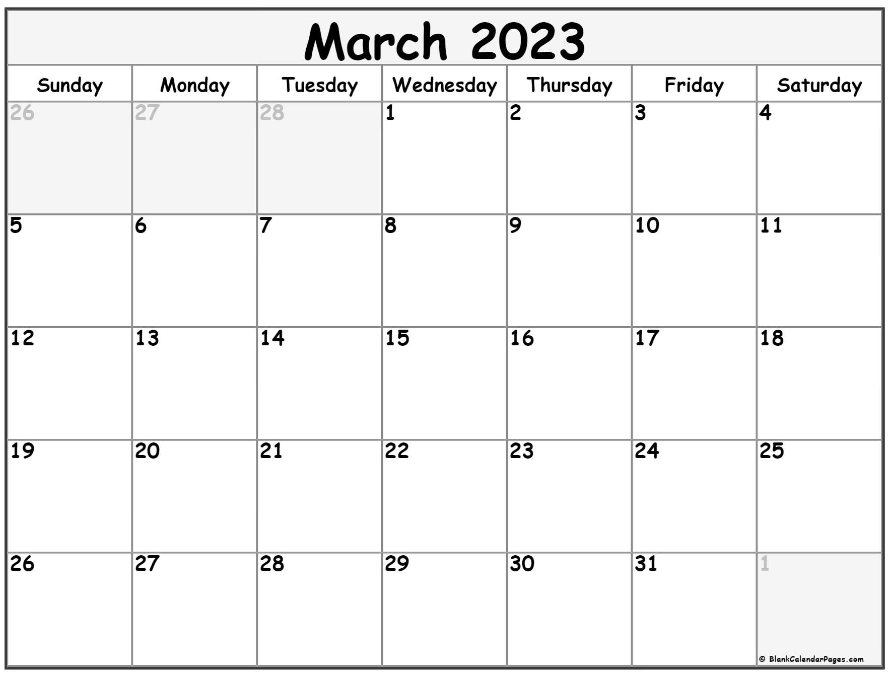 March calendar free printable calendar