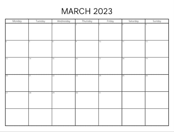 Minimalist black and white calendar printable pages dated
