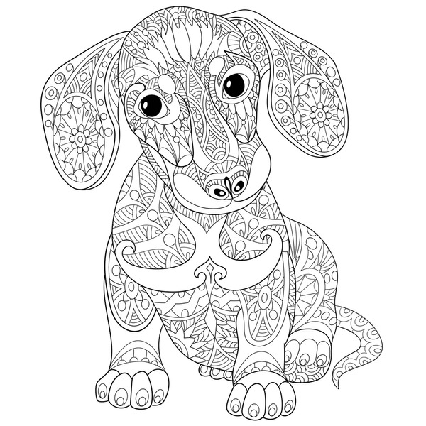 Dachshund coloring pages royalty