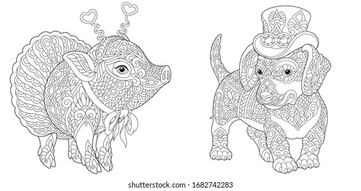 Dachshund coloring pages royalty