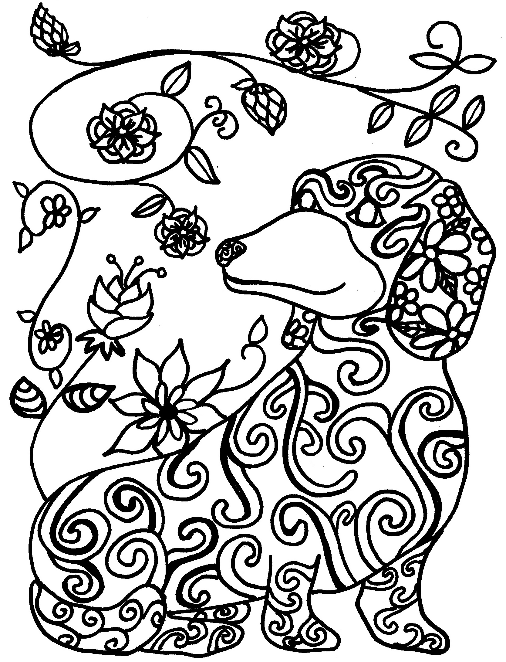 Dachshund coloring page