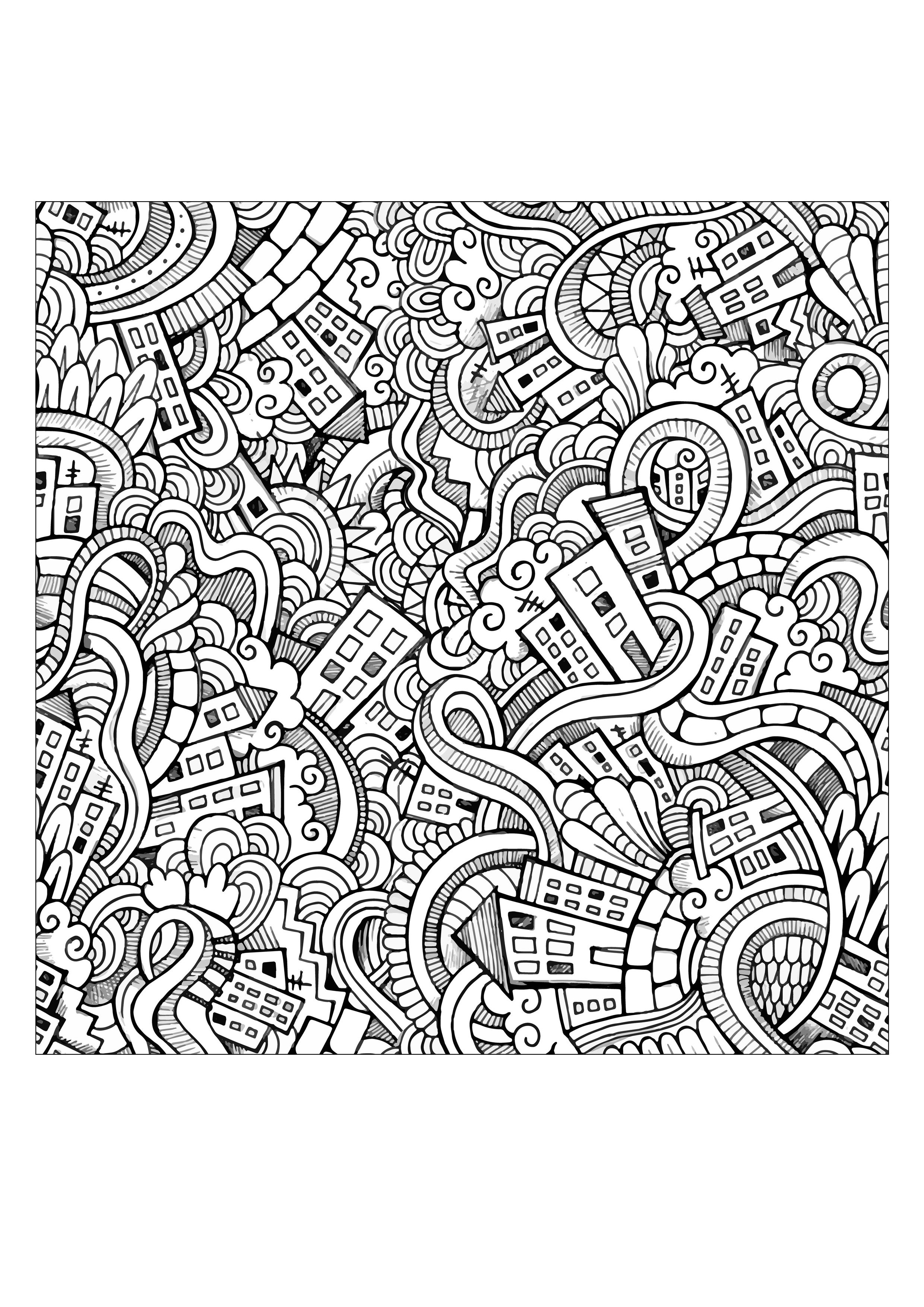 Incredible city doodle by olga kostenko
