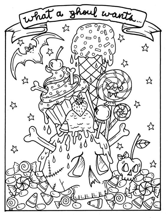 Pages halloween cupcakes part printables adult coloring