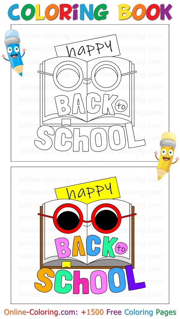 Happy back to school free online coloring page