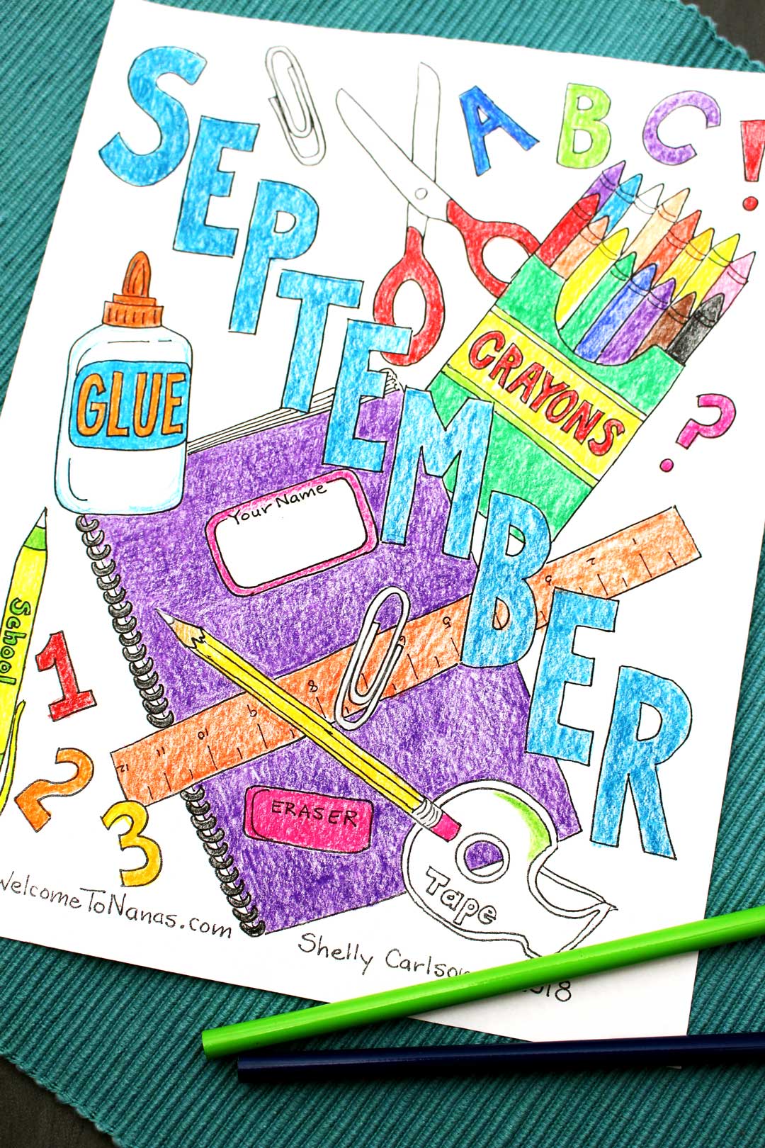 Back to school september coloring page