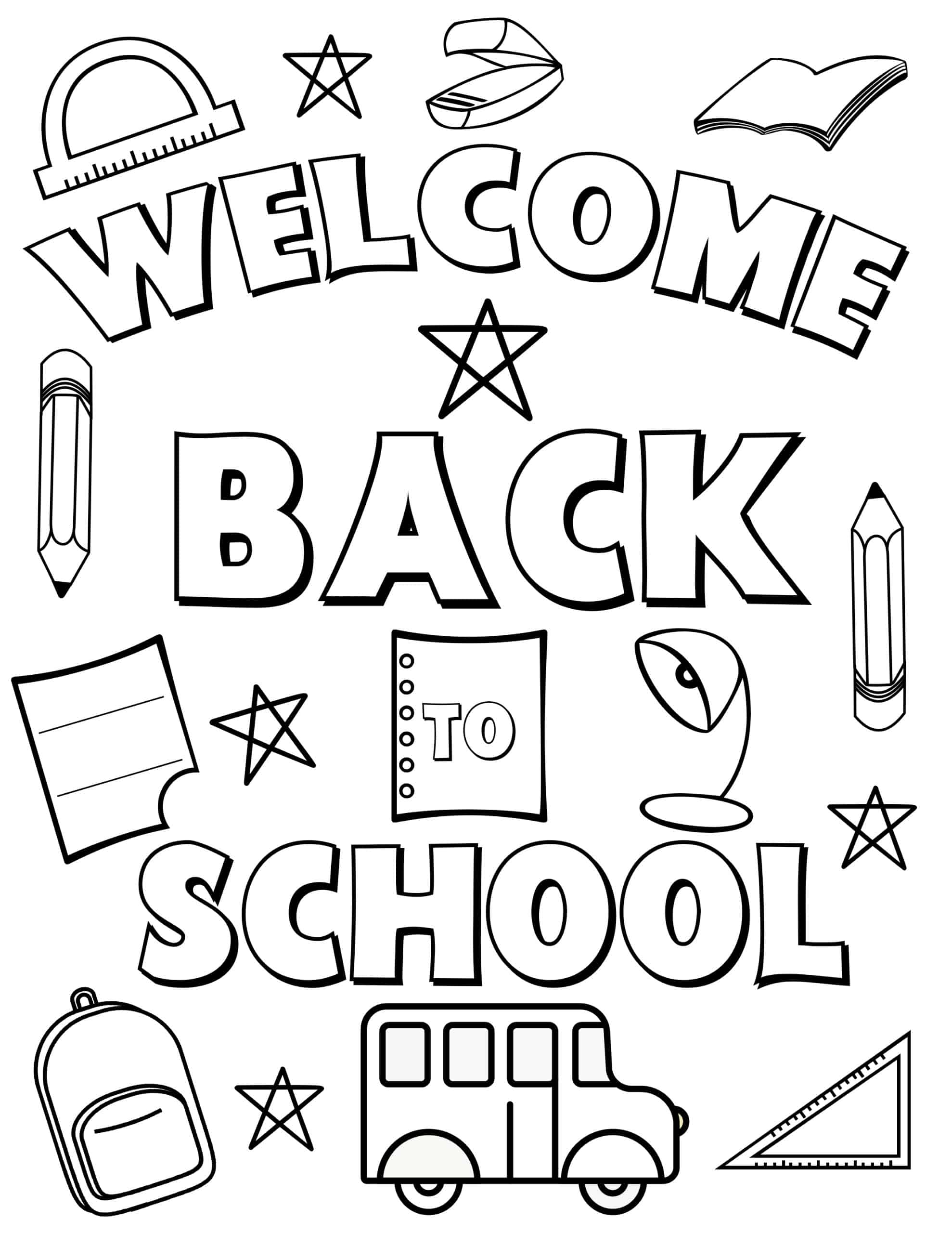 Free back to school coloring pages for