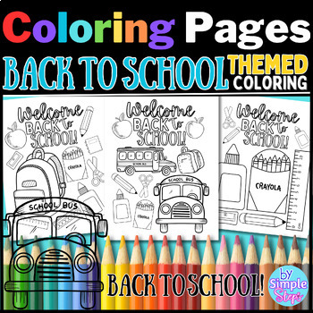 Back to school coloring pages sheets wele back to school activity