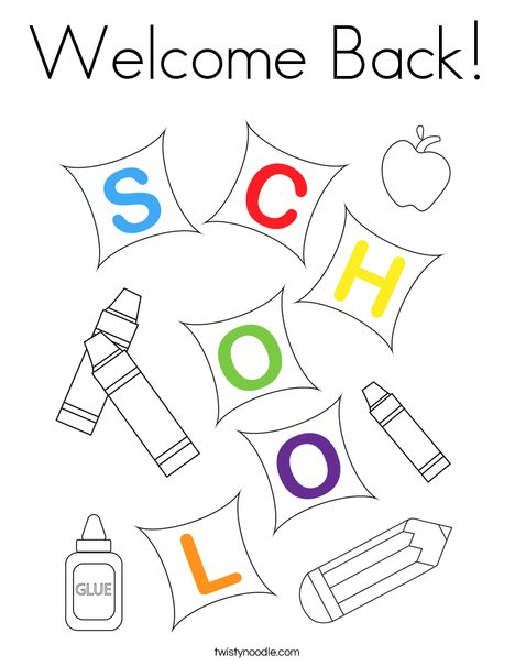 Wele back coloring page