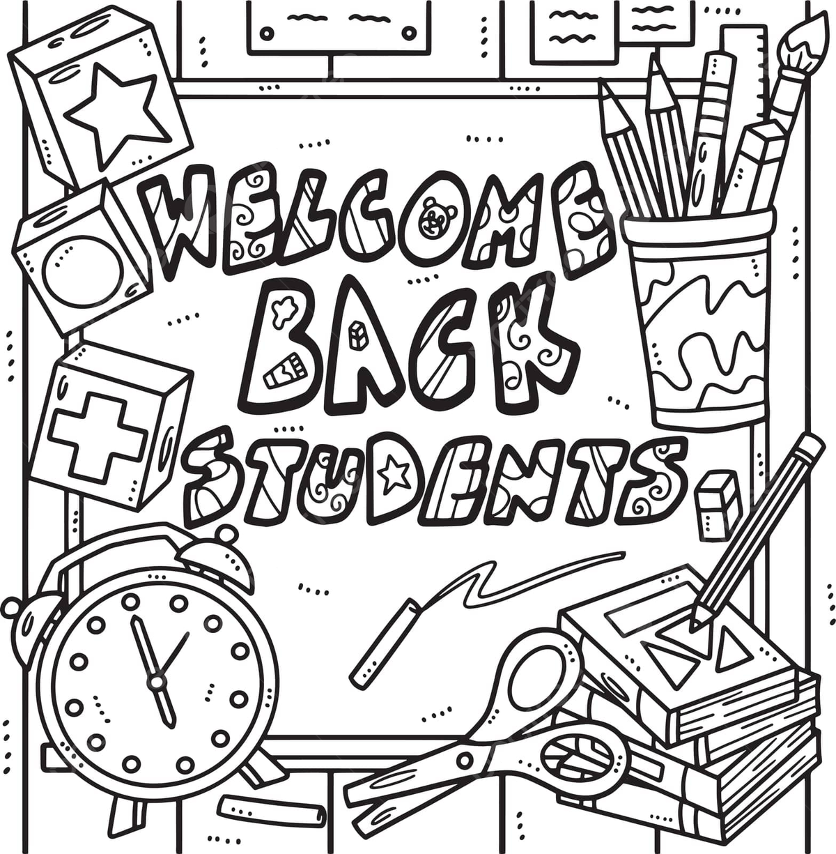 Coloring page to wele students back to school vector school drawing ring drawing student drawing png and vector with transparent background for free download