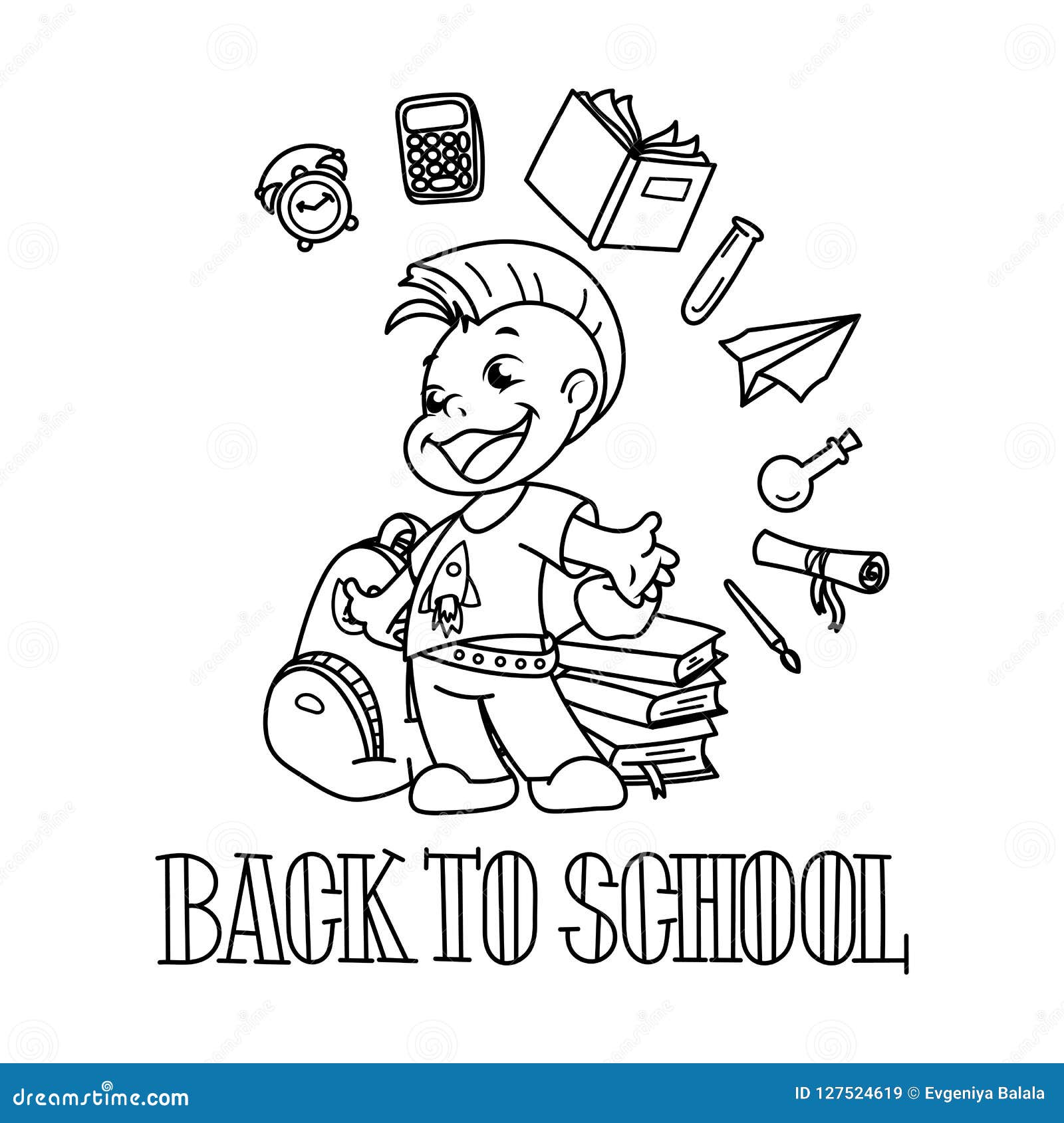 Wele back to school cute school kid ready to education stock vector