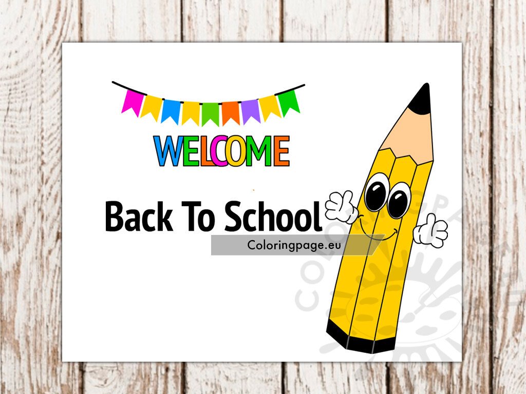 Welcome back to school poster printable coloring page