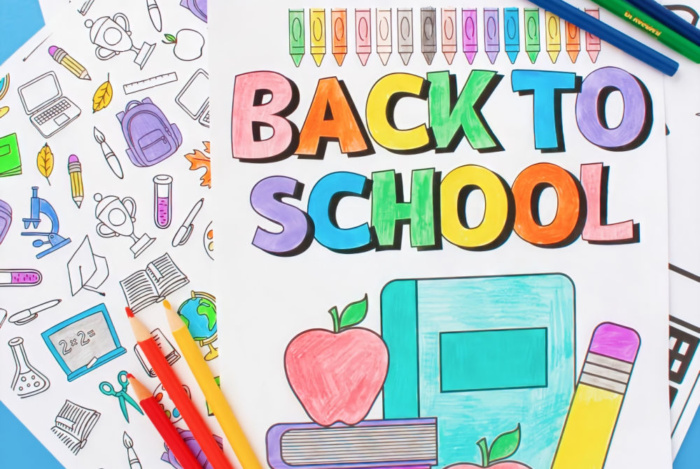 Free printable back to school coloring pages