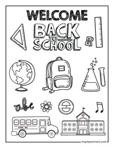 Free printable back to school coloring pages