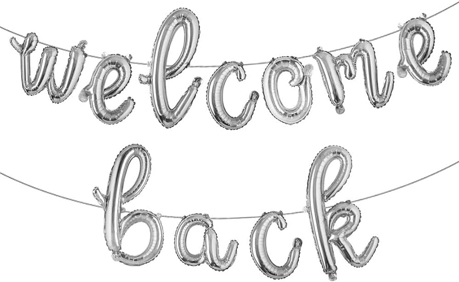 Welcome back letter balloons multicolor inch foil mylar balloon banner back to office and home back to school party decorations retirement celebrate party supplies l welcome back silver toys