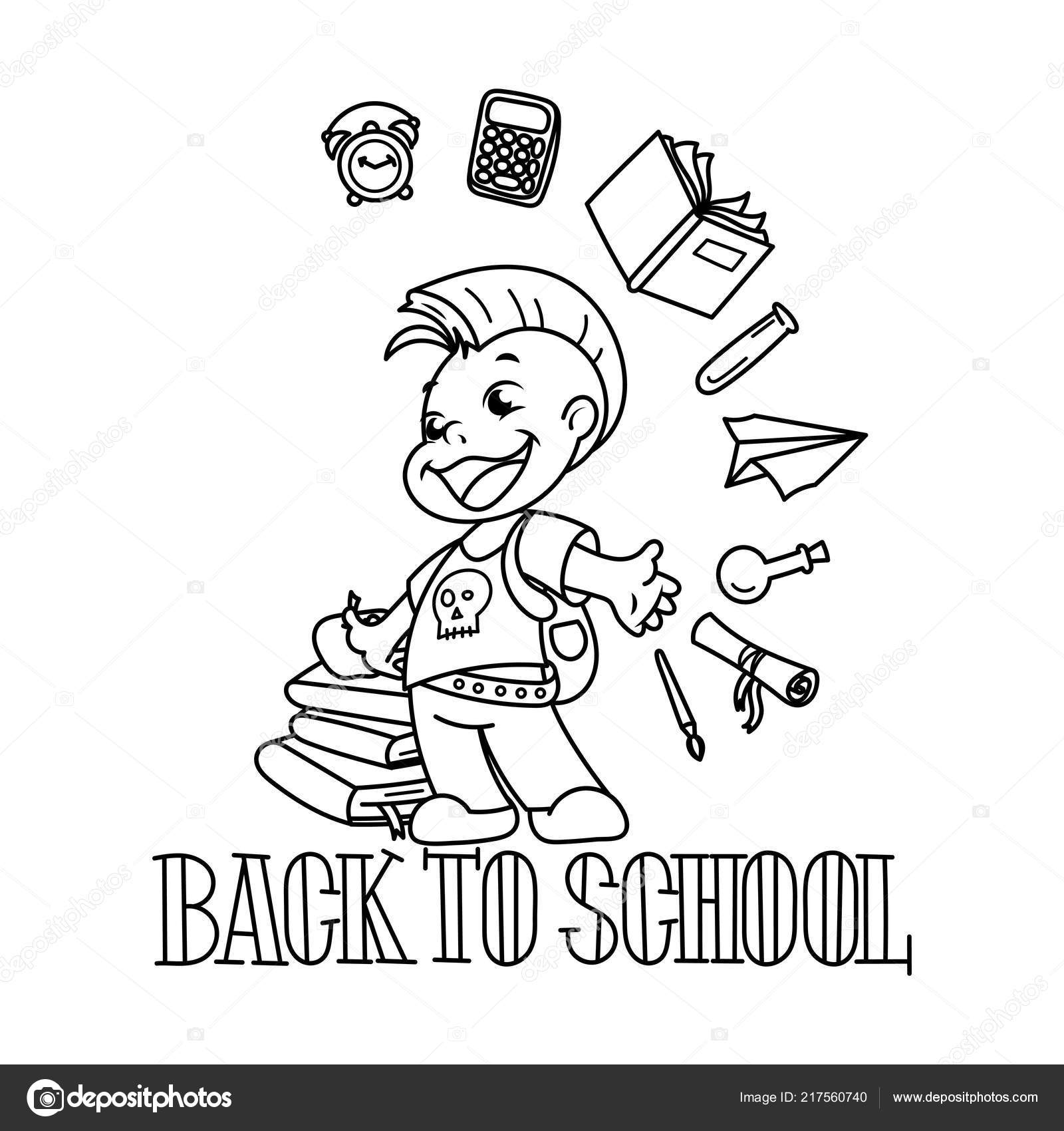 Wele back to school cute school kid ready to education stock vector by drekhann