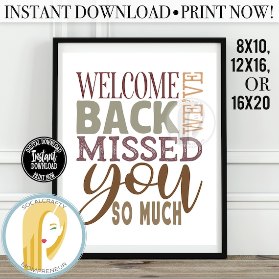 Printable wele back sign weve missed you poster back to school print classroom teacher decor shop store instant download