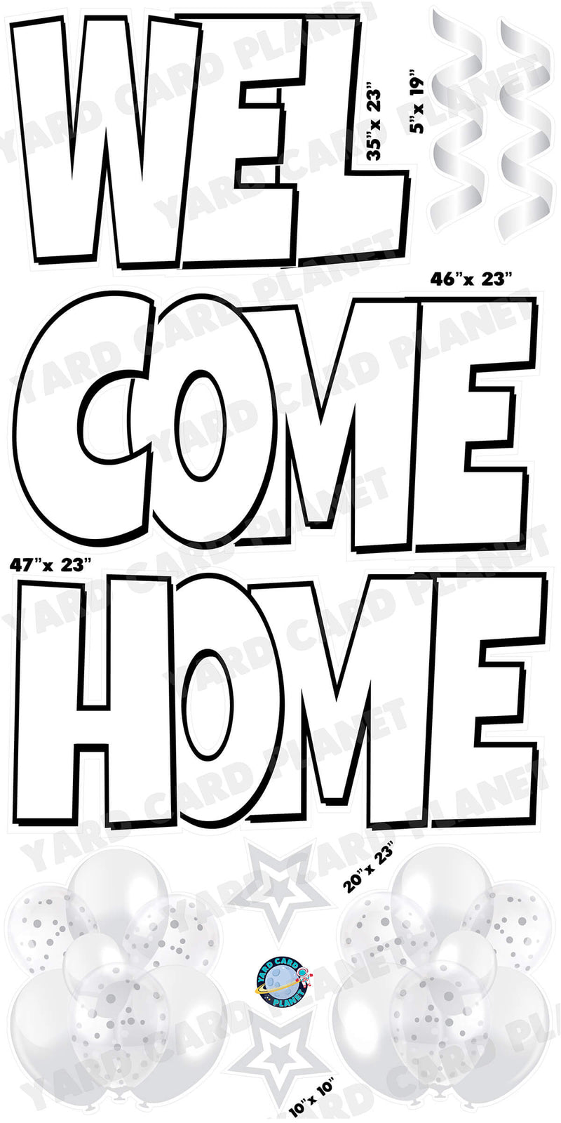 Large wele home yard card ez quick sets in luckiest guy font an