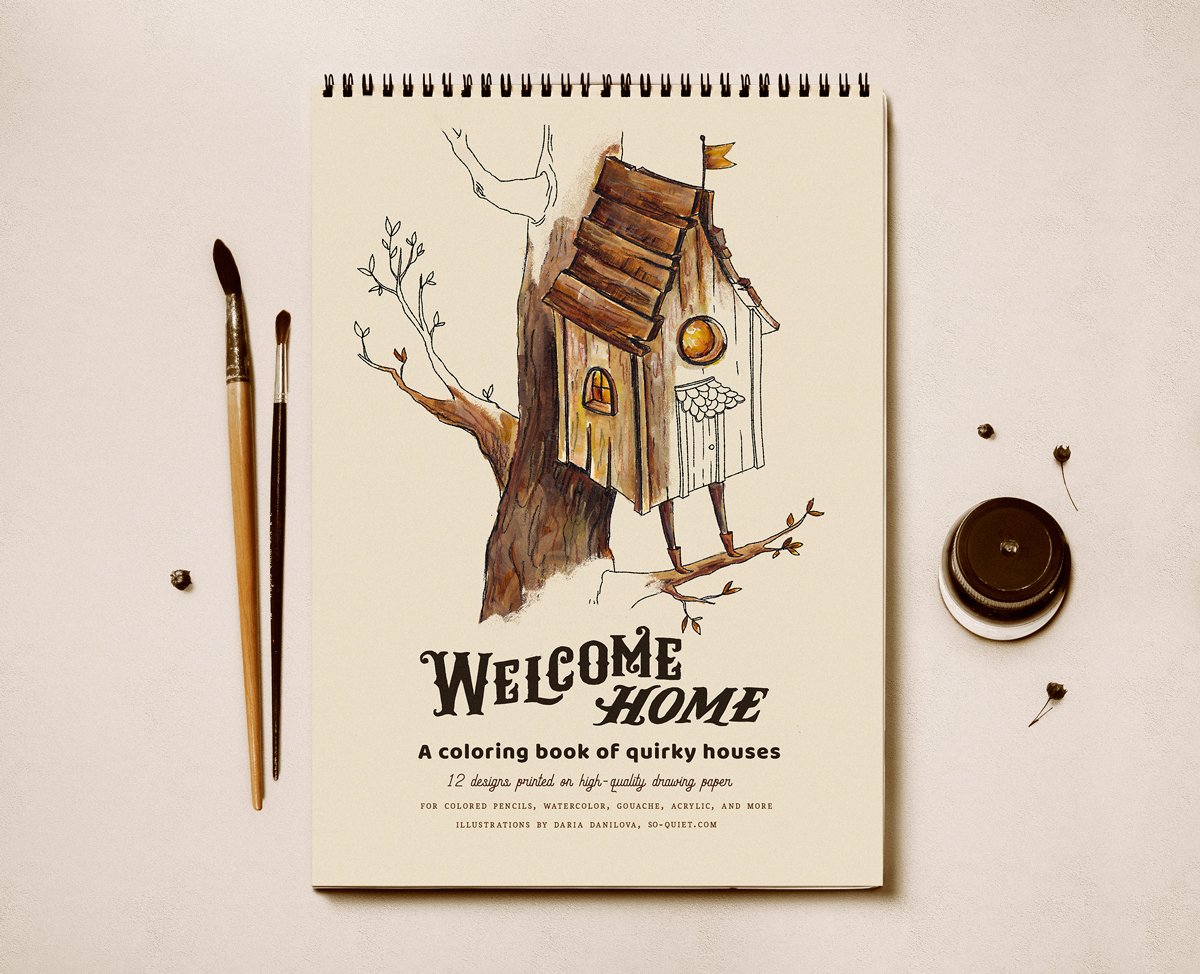 Wele home coloring book drawings â so quiet shop