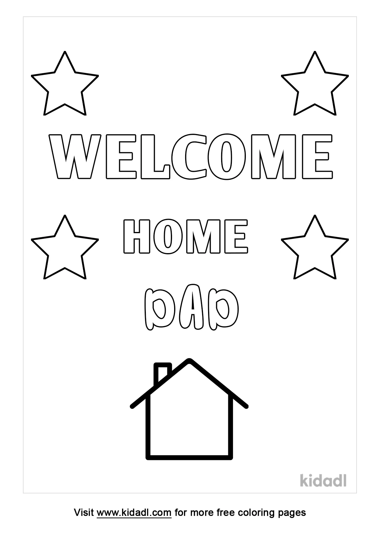 Free wele home dad coloring page coloring page printables