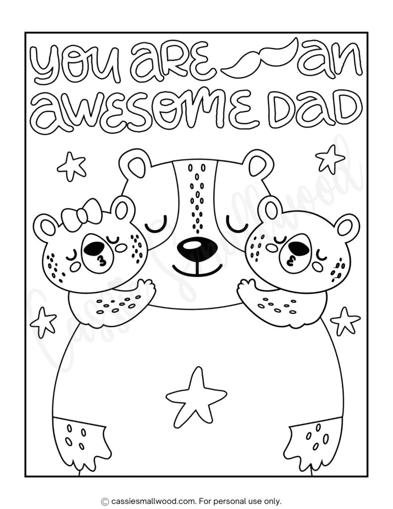 Cute fathers day coloring pages free printable
