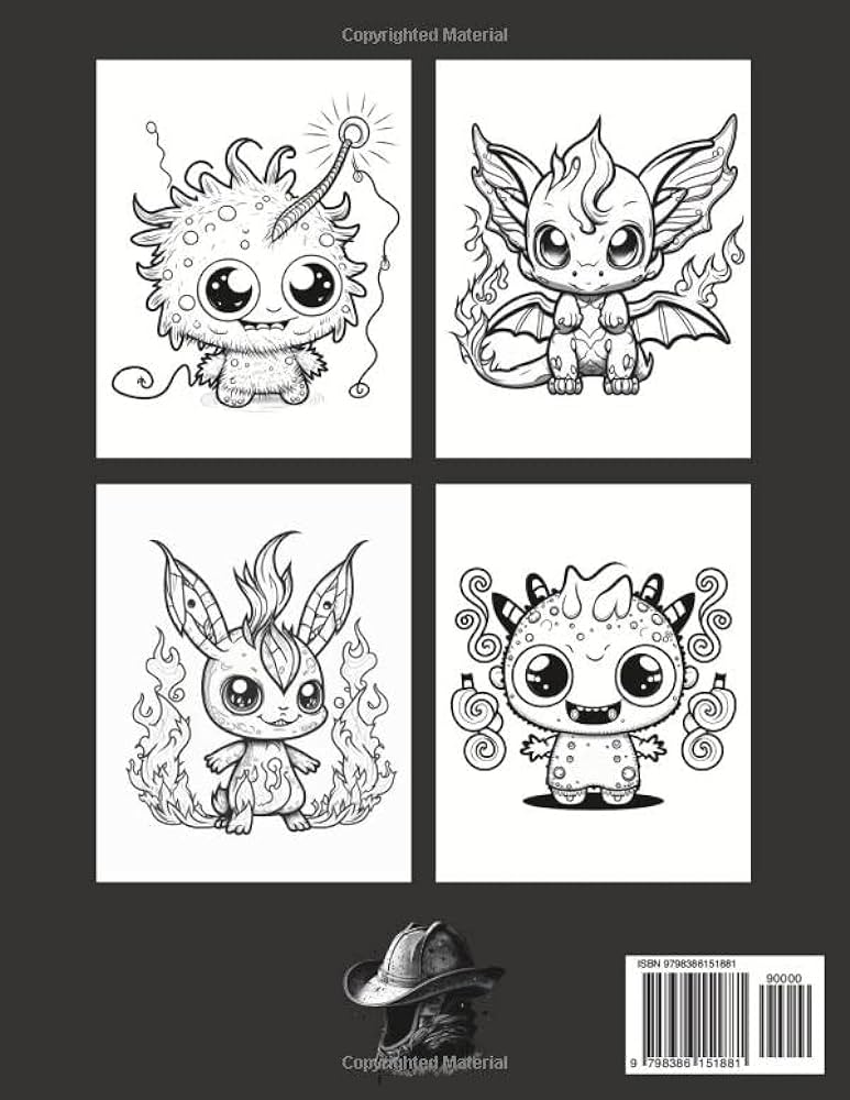 Adorable creepy monsters coloring book a creepy mini