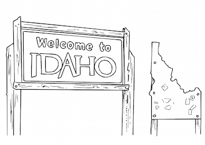 Idaho statehood united states postage stamp coloring page