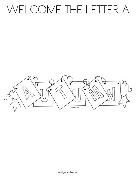 Wele the letter a coloring page