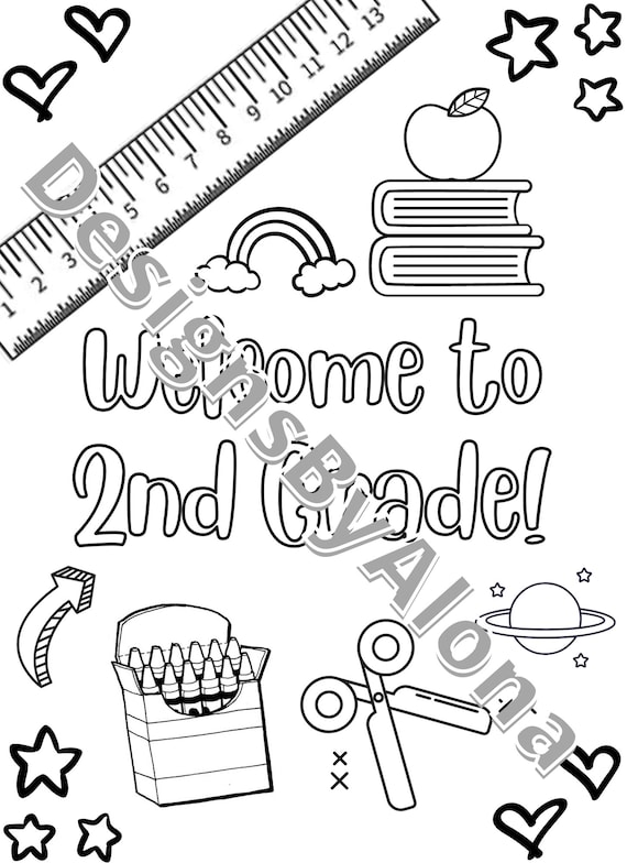 Wele to nd grade printable coloring sheet first day of school worksheet coloring page
