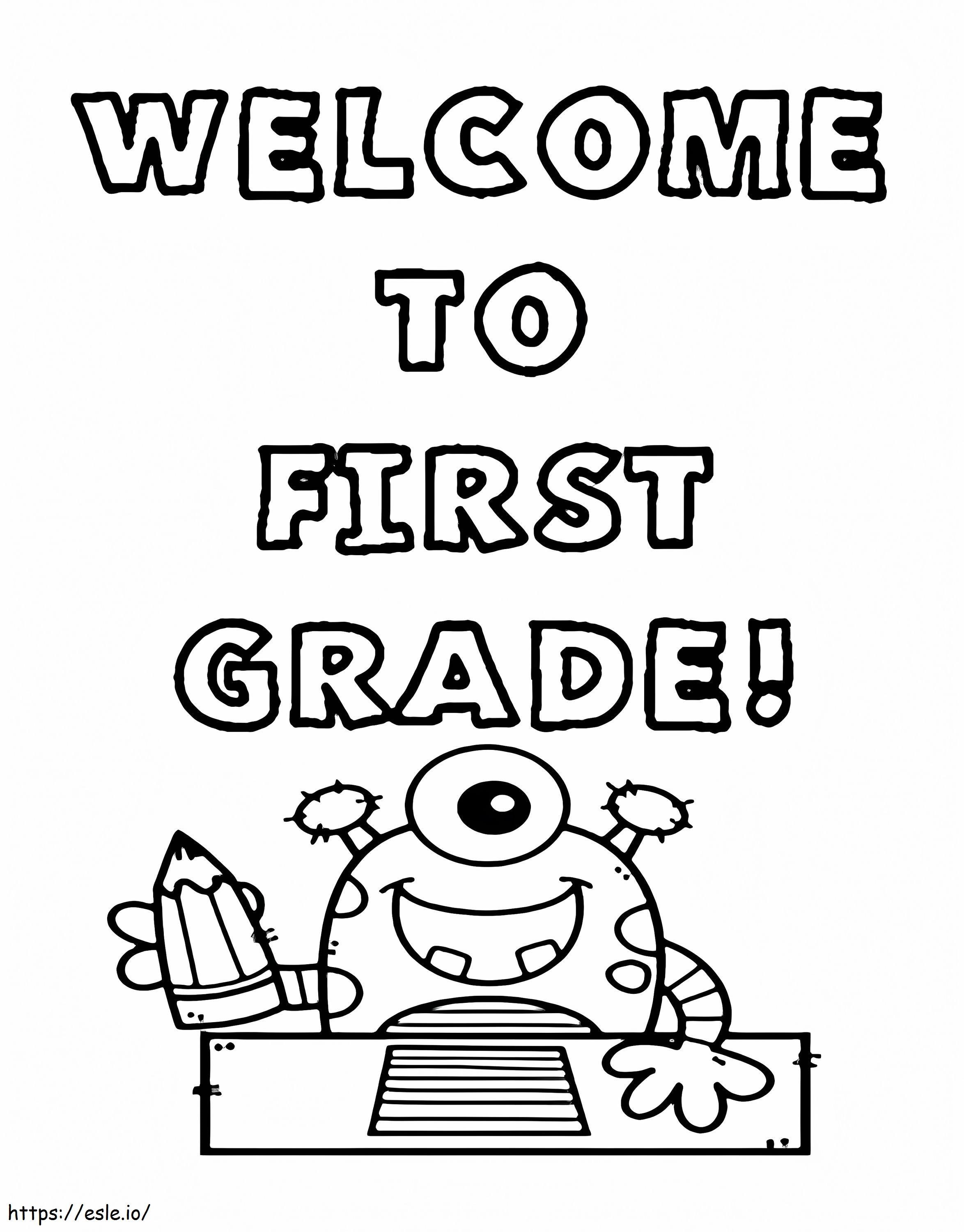 Welcome to first grade to print coloring page