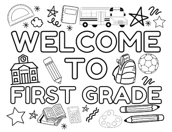 Wele to first grade coloring pages coloring sheet back to school