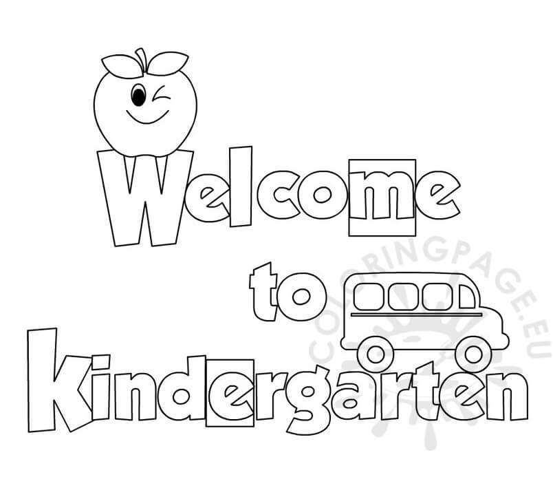 Wele to kindergarten coloring page