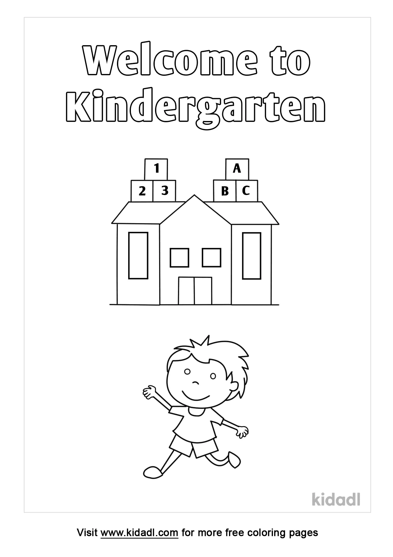 Free wele to kindergarten coloring page coloring page printables