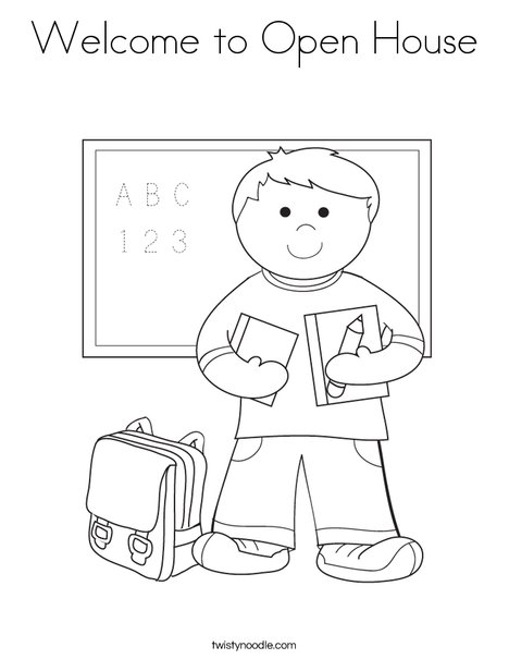Wele to open house coloring page