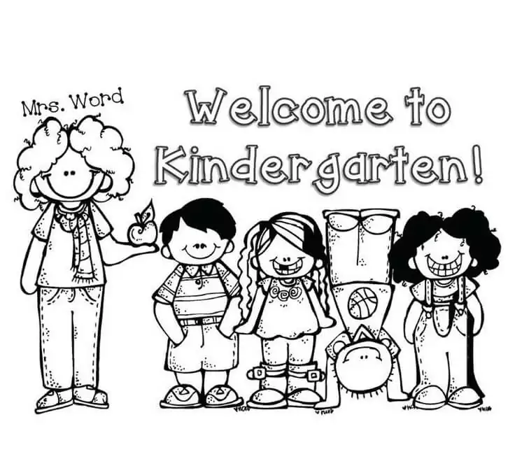 Wele to kindergarten fãrbung seite