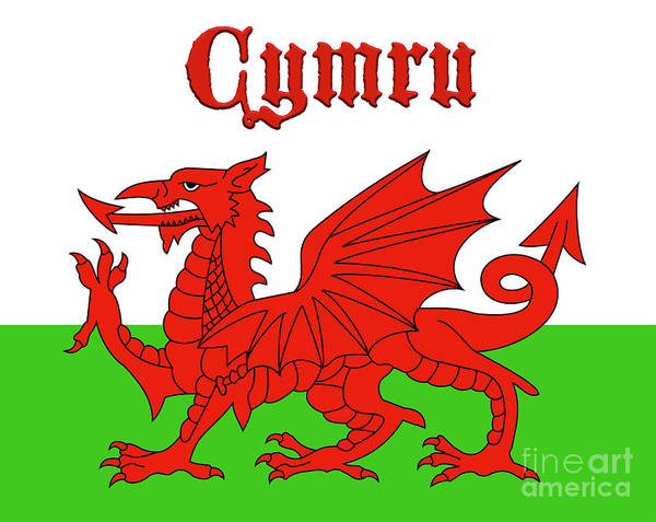 Welsh flag art print by rcp