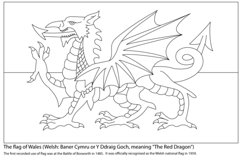 Flag of wales coloring page free printable coloring pages