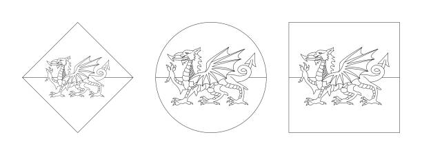 Drawing of a welsh flag stock illustrations royalty