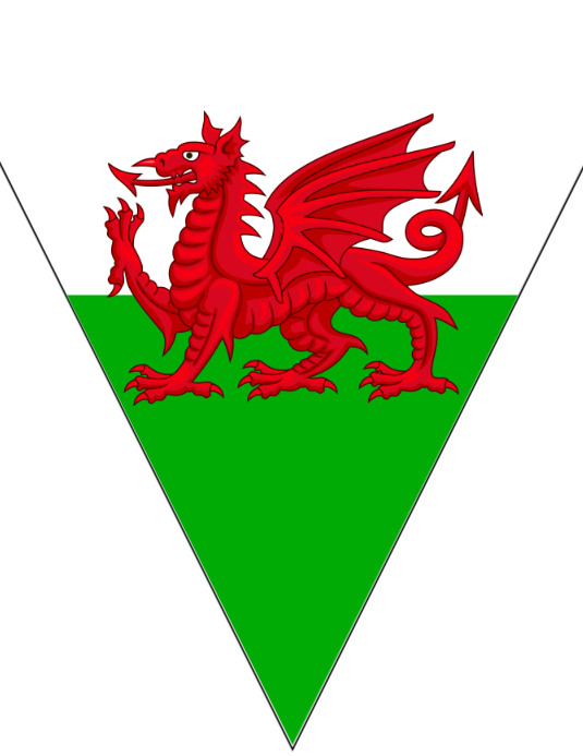 Welsh flag bunting template