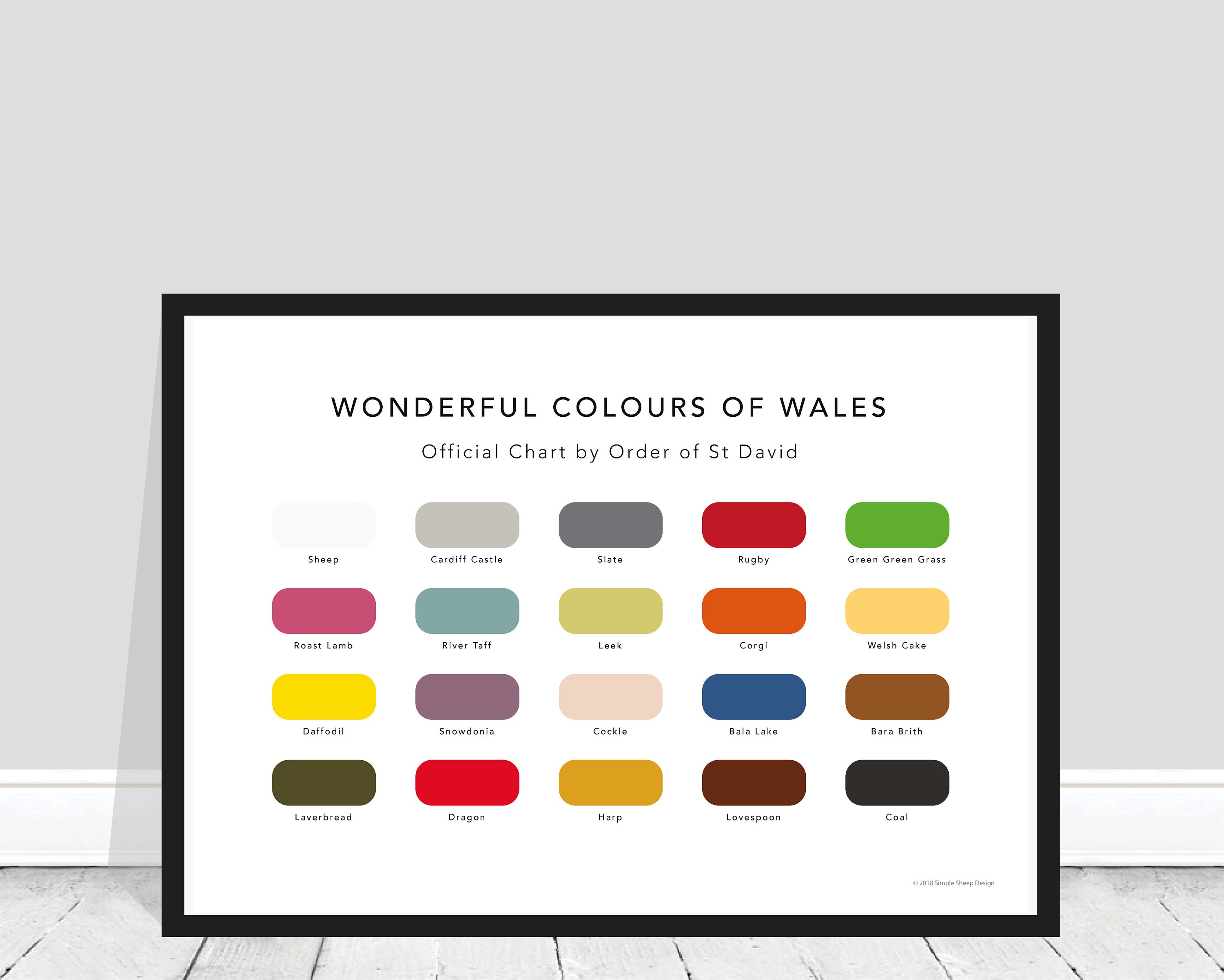 The wonderful colours of wales print wales paint chart wales home gift welsh home poster welsh couple gift wales memory present